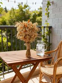1 Bouquet Mixed With Baby's Breath, Gypsophila, Bunny Tails, And Gem Grass, Natural Floral Bouquet For Tabletop Vase, Wedding, Bridal Bouquet, Home/Office Decor, Party - Orange - View 9