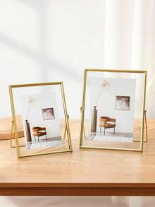 Wedding Photo Frame, Golden Metal Frame, Acrylic Transparent Surface, Modern Minimalist Style Decorative Frame, Suitable For Home Living Room And Bedroom, Home Goods, Gifts, Birthday, Graduation And Wedding Display