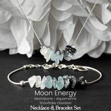 Moon Energy Bracelet Is Handcrafted From Natural Snowflake Obsidian And Aventurine To Heal And Relieve Stress, And Balance Emotions. It's A Perfect Everyday Gift For Women.