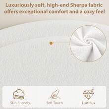 Meiyiu Twin/Full/Queen Size Bed Frame With Storage Drawers, Upholstered Boucle Platform Bed With Round Headboard, Heavy Duty & Noise Free, No Box Spring Needed - White-Full - 查看 5