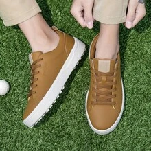 1双男女通用高尔夫运动鞋，超细纤维皮革鞋面，防滑鞋底，防水 - 棕色 - 查看 15