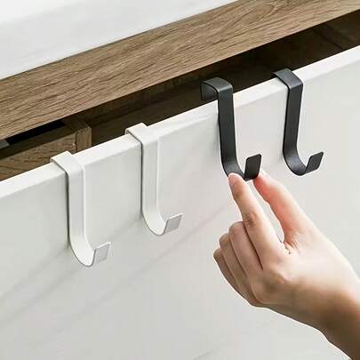 2/4 pezzi Ganci per ante di mobili, Scaffali di stoccaggio, Mensole da bagno, Ghirlande natalizie, Appendiabiti, Scaffali di stoccaggio, Ganci per asciugamani e chiavi, Adatti per armadi da cucina, bagni e porte da camera da letto, Ganci appendiabiti pratici