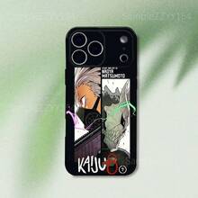 Funda de teléfono con diseño de Kaiju No 8 compatible con iPhone 17, 16, 15, 14, 13, 12, Pro, Max, Plus, E, SE4, Air, Mini, de color negro y material suave - Z1 - Ver 11