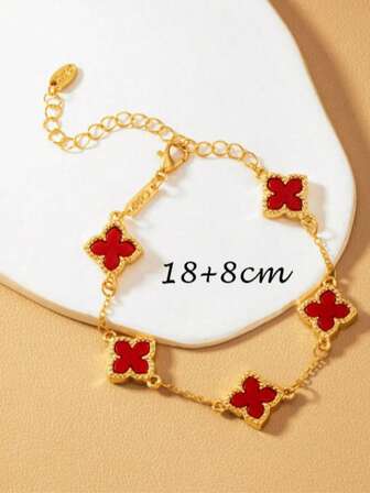 1 st elegant lyckoarmband med fyrklöver, lämpligt för dagligt bruk på sommaren, perfekt present till vänner