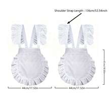 1pc Ruched Maid Style Kitchen Apron, Women's Cooking Apron, Household Cleaning Apron, Cooking Apron, European Style White Apron, Maid Pleated Apron, Daily Half-Body Waitress Apron, Home Living Holiday Decor, Holiday Apron, Kitchen Accessories, Suitable For Kitchen, Bathroom, Home, Outdoor