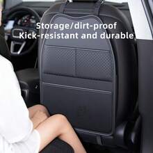 Multi Functional Car Seat Backrest Storage Bag With Large Capacity And Multiple Pockets, Rear Seat Storage Bag With Wear-Resistant Anti Kick Pad Protector, Seat Back Storage Bag, Beautiful Appearance, Easy To Clean - Black - View 2