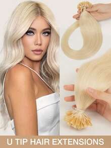 14-22英寸U型直发Remy真人发接发，自然黑色，沙龙级蛋白隐形假发，完美融合，适合圣诞节