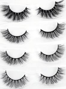 MAGEFY 20/10 对自然交叉混合假睫毛，蓬松精致，适合日常佩戴，卡通风格，旅行必备（批次不同，纸板颜色随机） - 黑色 - 查看 9