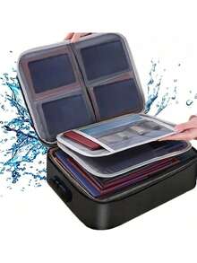1 Stück 3-lagiger Dokumentenkoffer mit wasserabweisendem Reißverschluss, tragbare Reise-Organizer-Tasche für Zuhause für Laptop, Akten, Zertifikate - Stil - Übersicht 6