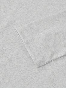 2pcs Women Solid Color Long Sleeve T-Shirt, Autumn/Winter, Versatile Slim Fit Undershirt Casual Spring - Black + Heather Gray - View 5