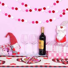 3 piezas Guirnalda de bolas de colores para el Día de San Valentín, corona de bolas de fieltro rojo, decoración de tela romántica para la habitación, decoración festiva para crear ambiente del Día de San Valentín