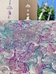 beadia 10pcs 22mm Acrylic Transparent Bell Caps, Jellyfish Bell Covers, DIY Keychain, Pendant, Phone Strap Accessories, Multi-Color Options, Suitable For DIY Wind Chimes, Car & Home Decor Crafts, Bead Caps, DIY Jewelry Making Materials And Craft Supplies - Wind Chime Cover - View 2