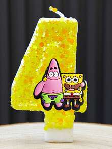 可爱的海绵宝宝数字蜡烛（0-9）——儿童生日蛋糕装饰！动漫卡通派对配件，海绵宝宝粉丝庆祝活动的完美主题用品！ - 彩色 - 查看 17