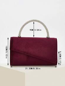 Sac à main élégant et scintillant pour femmes, sac à bandoulière avec strass brillants, sac de soirée pour femmes, convient parfaitement pour les fêtes, les mariages, les danses, les dîners/banquets, le meilleur cadeau pour les femmes - Rouge foncé - Voir 4