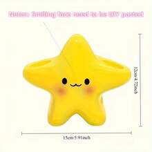 1个可爱星形塑料牙刷架 - 独立式浴室收纳架，造型可爱，采用耐用塑料材质，节省空间，可收纳牙刷和牙膏 - 彩色 - 查看 6