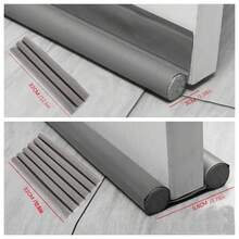 1个96厘米/37.79英寸门底缝隙挡风条，门底缝隙填充密封条，门底挡风条，门窗底部挡风条，可调节门底密封条，双层门挡，可裁剪缝隙填充，减少冷空气、光线和噪音，防风涂层，阻挡噪音、声音、昆虫、热空气和光线 - 易于安装的挡风条 - 彩色 - 查看 6