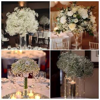 20/50/100 piezas Flores artificiales Flor de Bebé Aliento, Flores artificiales Gypsophila Roose, Plantas artificiales Gypsophila, Flores artificiales Gypsophila, Ramos artificiales Gypsophila, Flores artificiales Gypsophila para ramos de boda, decoración del hogar, manualidades, para bodas, fiestas, decoración del hogar, ramos florales DIY, Día de San Valentín, regalos, cumpleaños, graduación - ¡Flores de plástico! Decoraciones navideñas para el hogar