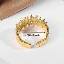 1pc Fashionable Niche Style Trending Zirconia Open Ring, Luxurious High-End Band, Suitable For All Occasions: Daily, Gathering, Party, Valentine's Day, Christmas, New Year - Multicolor - View 5
