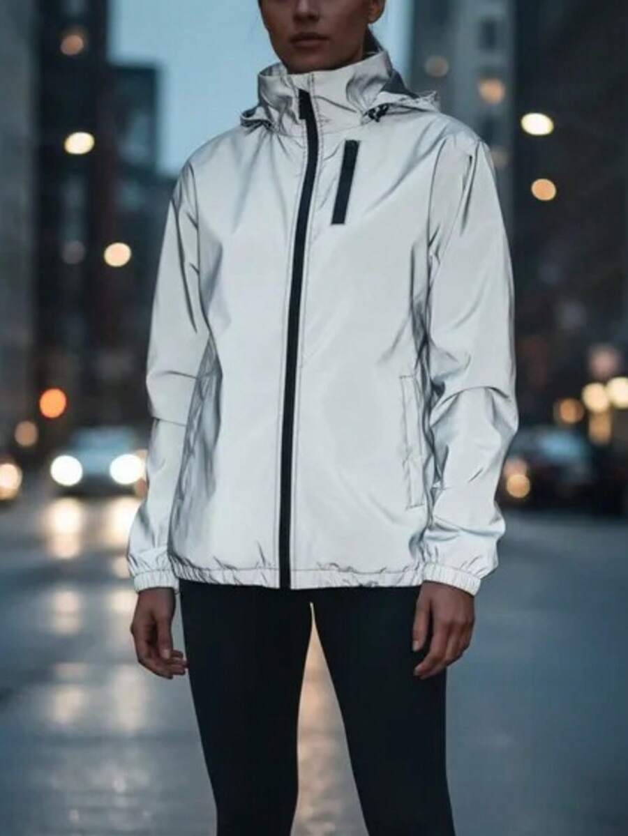 Chaqueta Reflejante Rompe Vientos De Alta Visibilidad - Gris - Ver 1