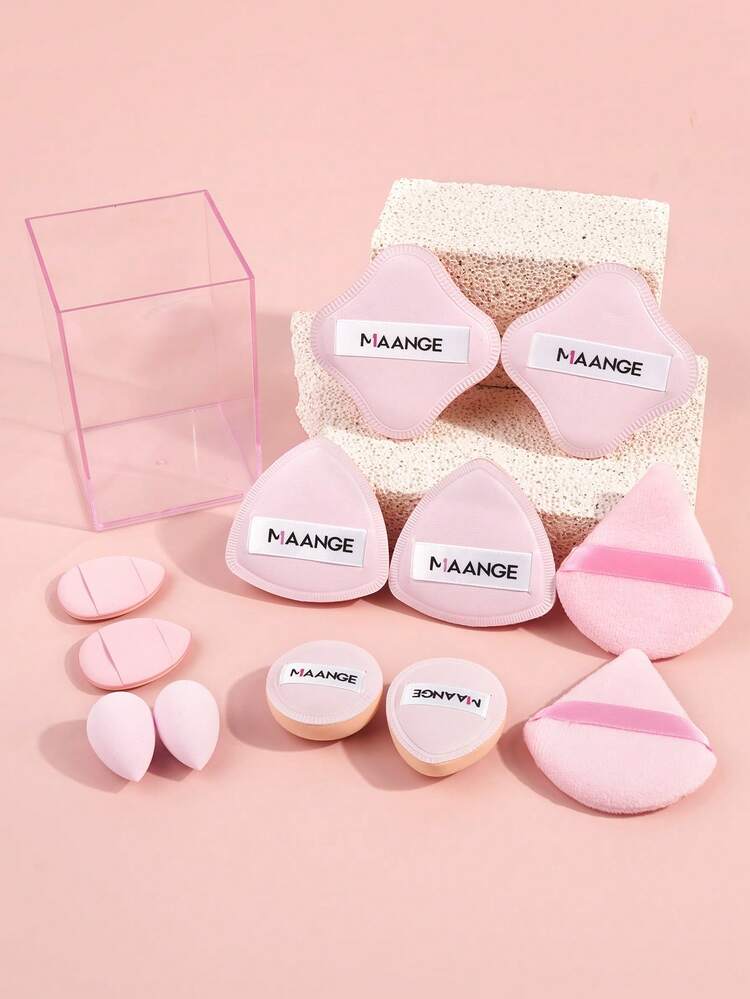 MAANGE Set de 2 piezas/5 piezas/6 piezas/7 piezas/20 piezas/41 piezas de brochas de maquillaje, brochas de maquillaje de doble extremo que incluyen brocha para rubor, brocha para base, brocha para fijación, brocha para polvo, herramientas de maquillaje de viaje - Rosa - Añade 7