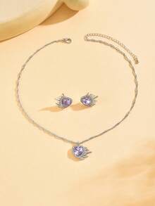 4pcs/Set Minimalist Metal Boho Twisted Knot, Rose Flower Pendant Necklace And Stud Earrings Jewelry Set For Women, Party/Date Accessories Gift Valentines,Mom,Mother,Mother's Day,Gift