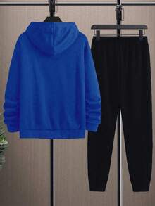 Bộ đồ thể thao nam in họa tiết, gồm 2 món, thích hợp cho du lịch, hoạt động ngoài trời, cắm trại, mùa xuân/thu. - Màu xanh lam - Xem 2