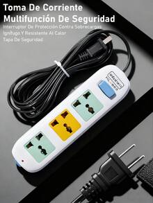 Regleta Inteligente, Multifunción Con Interruptor De Línea Larga, Panel De Conexiones De Alta Potencia Para El Hogar Poroso - Tipo de Enchufe A USA (110-127V) - Ver 11
