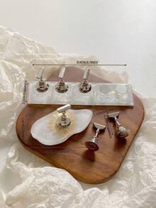 亚克力极光彩虹色矩形钻石形状美甲展示架，树脂水晶珠水钻复古韩国花朵激光 DIY 家居和户外女士母亲姐妹妻子女友婚礼美甲沙龙美容情人节使用