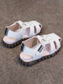 1 Pair Unisex Flat Toe Ring Sandals, Non-Slip Durable Baby/Toddler Beach Shoes, Suitable For Summer - Beige - View 8