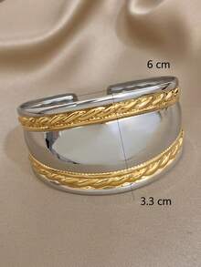 1 Pc Vintage Chunky Cuff Bracelets For Women Stylish Stainless Steel Bracelet Daily Party Jewelry Christmas Gifts - D997557B-001 - View 5