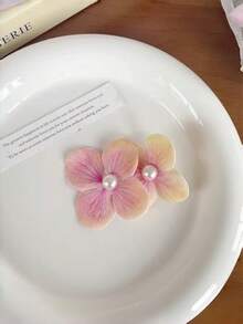 6pcs Kids Cute Fresh Butterfly & Orchid Flower Pearl Hair Clips, Seaside Vibe Side Clip Hair Accessories For Girls - Multicolor - View 5