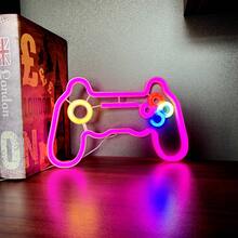 1pc Game Controller Neon Light Sign, Battery Or USB Powered, Alien, Star, Thunder, Lightning Flame Neon LED Decorative Light For Gamer Room Decor, Live Streaming, Party, Home, Wall Decor, Christmas