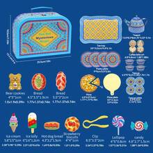 Little Girl Tea Party Set, 36 Princess Tea Time Toys, Including Tea Set, Dessert Suitcase, Children's Kitchen Pretend Toy Set, Boys And Girls' Birthday Holiday Gift Tea Set, 3-8 Years Old - Multicolor - View 8