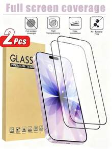 Bộ 2 miếng dán màn hình cường lực HD chống trầy xước và chống bụi, phủ toàn màn hình, tương thích với iPhone 17/ 17 Pro/17 Pro Max/16 Pro Max/15/14/ 13/12/ 11/XS/6/7/8 Plus/SE2/SE3. Quà tặng sinh nhật, gia đình, bạn bè. Miếng dán màn hình điện thoại, phụ kiện điện thoại chống nước, chống sốc, chống rơi, chống bám vân tay, phù hợp với ốp lưng điện thoại, trong suốt. - Trong sáng - Xem 17