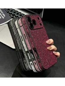 Ốp lưng điện thoại Acrylic màu hồng fuchsia đính đá sang trọng mới, thiết kế thời trang dành cho cả nam và nữ, bảo vệ toàn thân khỏi rơi vỡ và nước, tương thích với iPhone 17, 17 Pro, 17 Pro Max, 17 Air, 14 Pro Max, 13, 12 Pro, 11, 16 Pro Max, 15 Series - Màu Hoa hồng đỏ - Xem 2