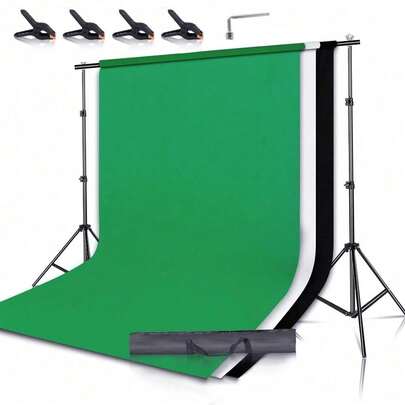 Heavy Duty Photography Studio Backdrop Stand Screen Background Support Kit+Case, 2x2M/2x3M