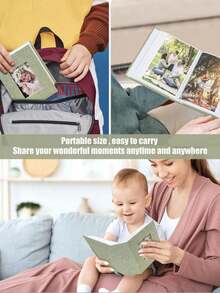 4x6英寸亚麻封面相册，可容纳多达100张4R照片，适合家庭聚会、婚礼、旅行、宝宝和节日照片。 - 彩色 - 查看 4