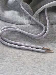 Sudaderas de Mujer Sudadera con capucha de moda informal en color rosa con estampado de flores adorables, versátil y combinable - Gris - Ver 3