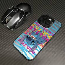 Miniso Disney Lilo & Stitch Graffiti Phone Case, Vibrant Retro Design With Upside-Down Stitch & Bold Typographyfor IPhone 17/17 Pro/17 Pro Max/17 Air/16/15/14/13/12/11/X Series,Iphone 17 Pro Max Case,Iphone 17 Pro Case,Iphone 17 Case,Stocking Stuffers,The Girlfriend,The Chosen,Early Fall Fashion - Pink - View 8