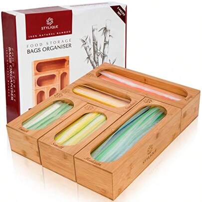 Resealable Food Bag Organiser Birthday Gifts Set For Mum Housewarming Wedding Gifts Kitchen Storage And Organisation For Food Storage Bags Pantry Organizer Compatible With  Bags