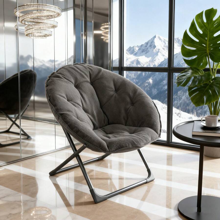 Living Room Chairs - Gray + Fabric+Metal - View 1