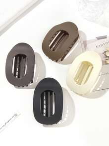 法式扁平椭圆发夹、豹纹发夹、多功能发夹、扁平鳄鱼皮发夹、弧形树脂发夹、发饰 - 彩色 - 查看 8