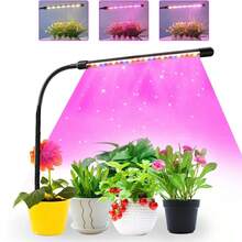 1 Set Luz de crecimiento de espectro de 3 colores regulable con enchufe USB, lámpara LED para plantas en maceta para uso en interiores, luz de cultivo de plantas para uso doméstico en invierno - Rojo, azul y amarillo - Ver 1