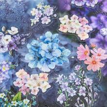 コラージュ素材 シール フレーク 透明 花々 透かし彫り 防水 レトロ PET コラージュDIY 手作り 素材紙 紙もの パック シールシート 手帳デコ 付箋 飾り かわいい おしゃれ 日記デコレーション 40枚セット 花々/青 - 花々/青 - チェックする 6