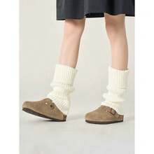 40CM Women's Warm Leg Socks, White Knitted Warm Leg Socks, Suitable For Autumn And Winter Wear, Versatile And Stylish - trắng - Xem 3