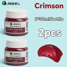 2 Bottle Marie's Fabric Paint, 50ml/1.7fl. Oz - Vibrant Colors Available For Clothes Permanent, Professional Textile Pigments Kit For Artists & Crafters, Ideal Gifts Art Tools For T-Shirts, Shoes, Jeans, Canvas Bags, DIY Projects In Christmas, New Year - 2pcs - View 12