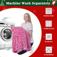 Waitu Wearable Blanket Sweatshirt Gifts Women And Men, Warm And Cozy Blanket Hoodie, Thick Flannel Blanket With Sleeves And Pocket - Gray - Leopard Pink - View 6