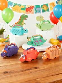 6 件 3D 恐龙迷你礼盒、生日派对礼品包装盒糖果盒、新奇礼品盒、婴儿淋浴装饰、生日装饰、生日礼物派对回礼、恐龙派对装饰