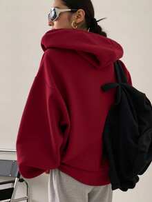 Weihnachten Neue Damen Oversized Loose Fit Reißverschluss Vorne Sweatshirt, Kordelzugverschluss, Dicke Samt Langarm Kapuzen Sweatshirt, Geeignet für Herbst/Winter Outdoor Lässig Sport und Feiertagskleidung - Weihnachtsgeschenke