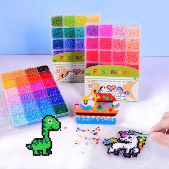 2.6mm Refill Pack Mini Beads Set Handcraft Supplies Decorative Beads For Kids Room 9000 Beads 1 Box 24 Colors, Suitable For DIY Toy Puzzle Art Beads Crafts Teens Christmas Birthday Gift